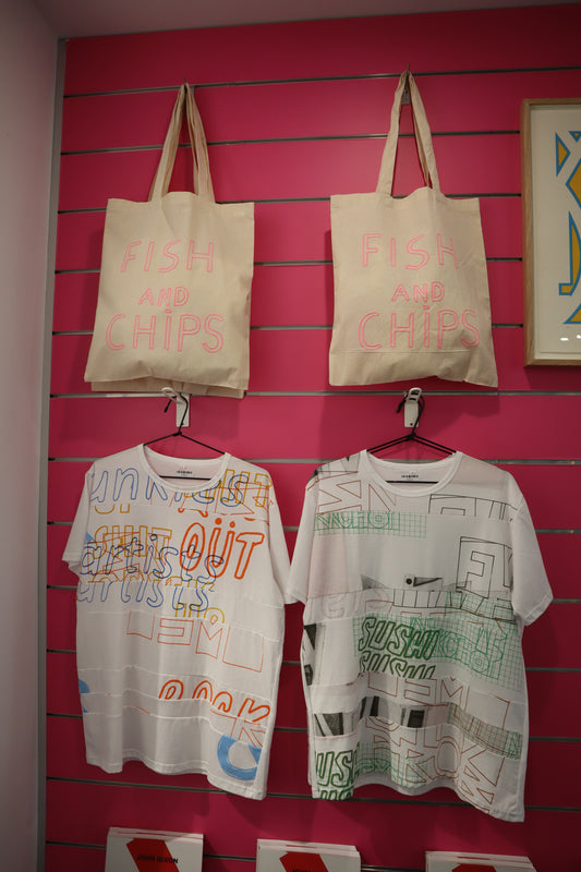 Jon Campbell +  Stewart Russell T-shirt and tote bag (In store purchases only)
